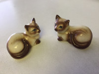 Vintage 60s Siamese Cats Salt & Pepper Shakers Figurines