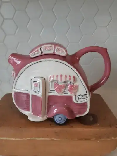 BLUE SKY Clayworks Dining Car Pink Tea Pot Teapot Ceramic New, View more