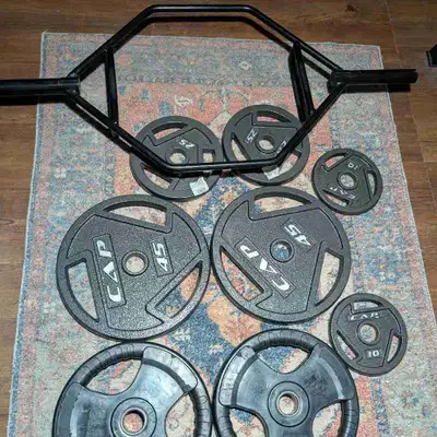 weights kettlebells medicine ball and trap bar, View more