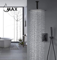 MAX Ceiling Shower System Two Functions With Valve Matte Black