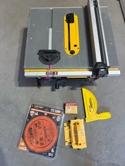 DeWalt DW745  10” Table Saw and accessories, View more