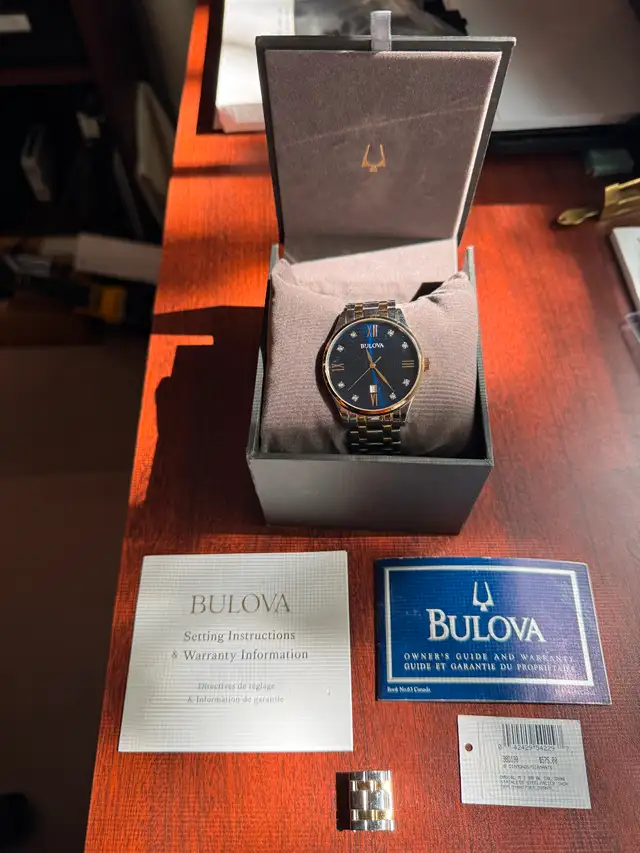 Bulova Classic Diamond Blue Dial Men's 40mm Watch 98D13063436970152449121