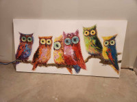 Canvas with owls