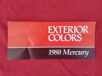 1980 MERCURY COUGAR XR7 MARQUIS ZEPHYR Colour Chips Brochure