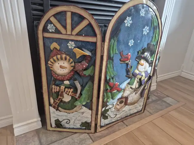 Snowman Winter Fireplace Screen553392629477560322