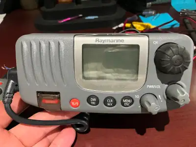 Ray 49 Marine VHF radio. Like new condition. Installed for one short season. Removed for upgrade. Co...