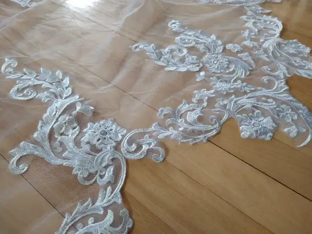 NEW - Cathedral Wedding Veil - Double Petal Scalloped Lace Edge63804732251779124