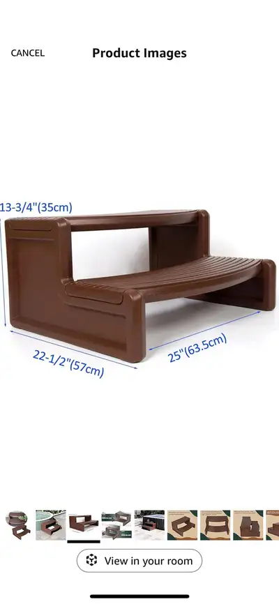 HECASA Spa Step Hot Tub 2-Step Universal Outdoor Indoor Step Stool Pool Ladder Plastic Handi Step Sl...