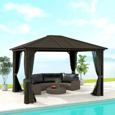  10' x 12' Deluxe Hardtop Gazebo with Metal Roof, View more