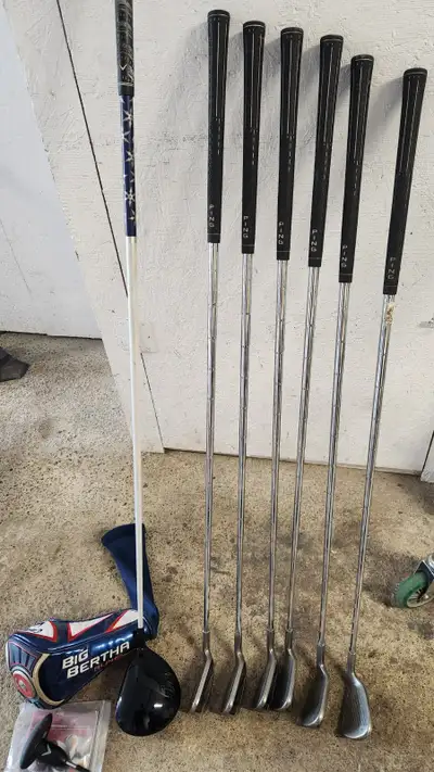 Golf clubs Driver and Irons / Bâtons de golf fers et driver, View more