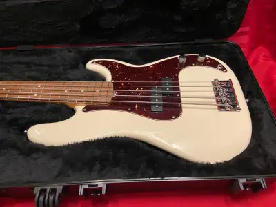 FENDER USA PRO 5 STRING BASS GUITAR, ARTIC WHITE, View more