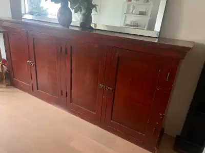 Vintage Dark Wood Sideboard Buffet, View more