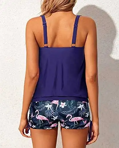 NEW Purple Tankini 2pc Swimsuit w/Flamingo Boy Shorts - XXL in Women's - Other in Edmonton - Image 4