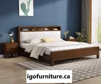 Real Wood Modern Minimalistic Queen Bed Frame