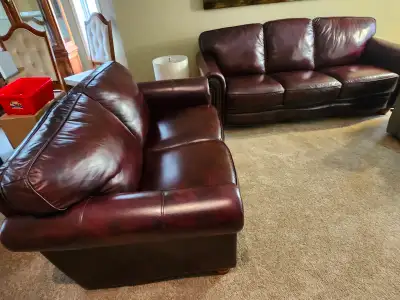 Leather Love Seat & Sofa, View more