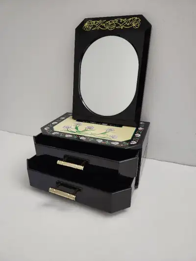 New, Musical Jewellery Box with Swivel Mirror & Two Drawers, View more