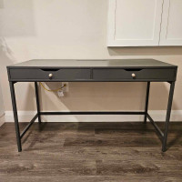 Sleek Office Desk with Two Drawers and Cable Management Compartm