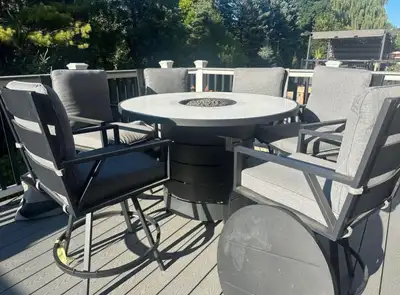 Marble top propane Fireplace Dining Set, View more