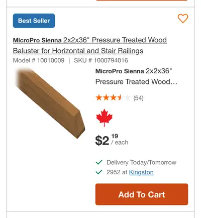  23  2x2 x 36” Pressure treated balusters, View more