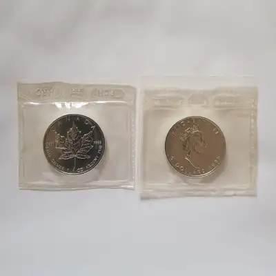 Canada Silver 9999 Canadian Maple Leaf 1 oz Coins 1998 1999, View more