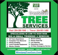 Tree Removal  | Trim - Pruning | Disease  |  204-951-1490