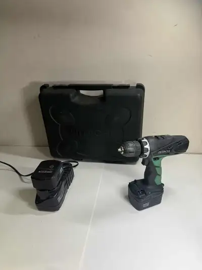 Hitachi 14.4V Cordless Drill – Used, Battery + Charger + Case, View more