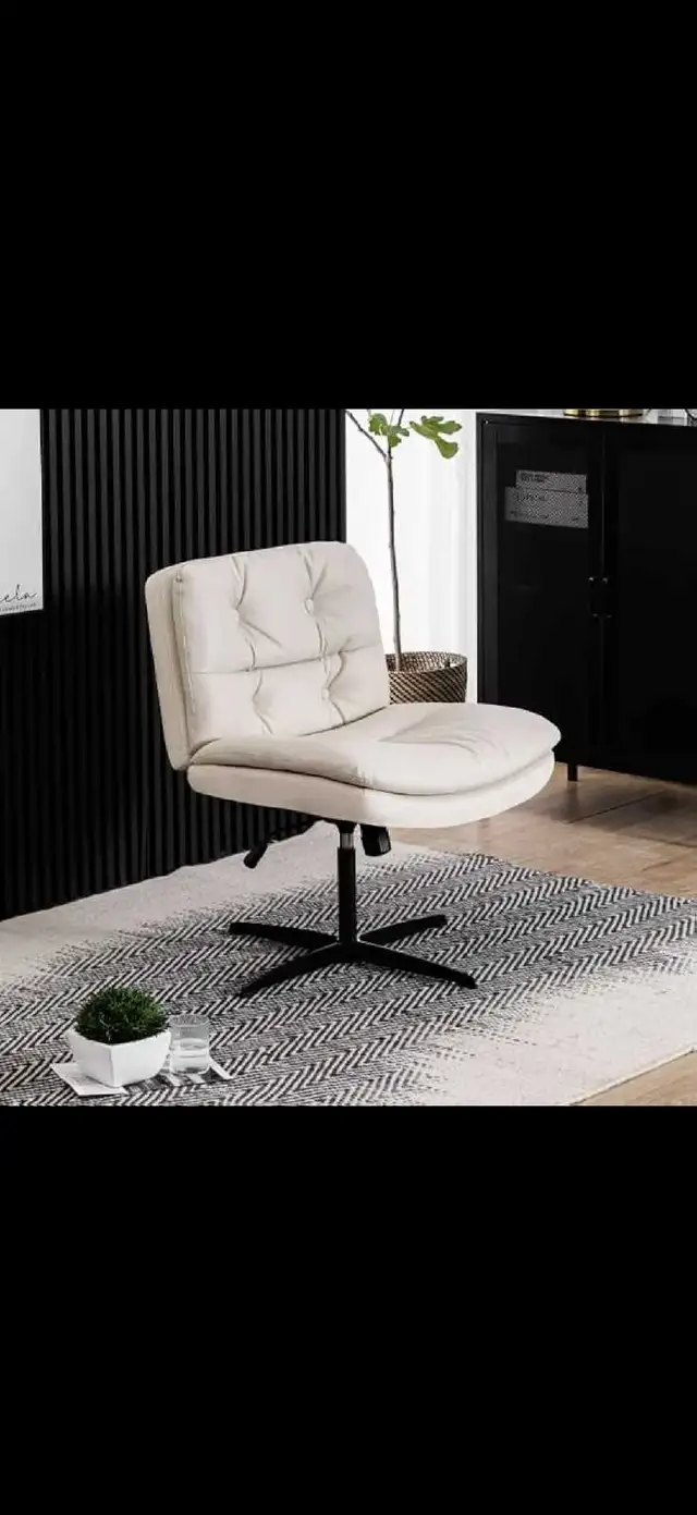 Office Desk Chair, Large Size Armless Hom Office Desk Chair Vani in Chairs & Recliners in Markham / York Region - Image 2