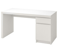 White Ikea Malm Desk