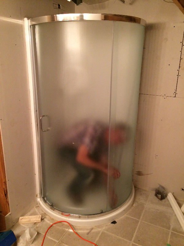 Glass shower door pivoting/sliding problems, will fix them. Show in Plumbing, Sinks, Toilets & Showers in Edmonton