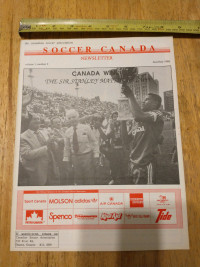 Soccer Canada newsletter 18x2 pgs, 1988 Sir Stanley Matthews Cup