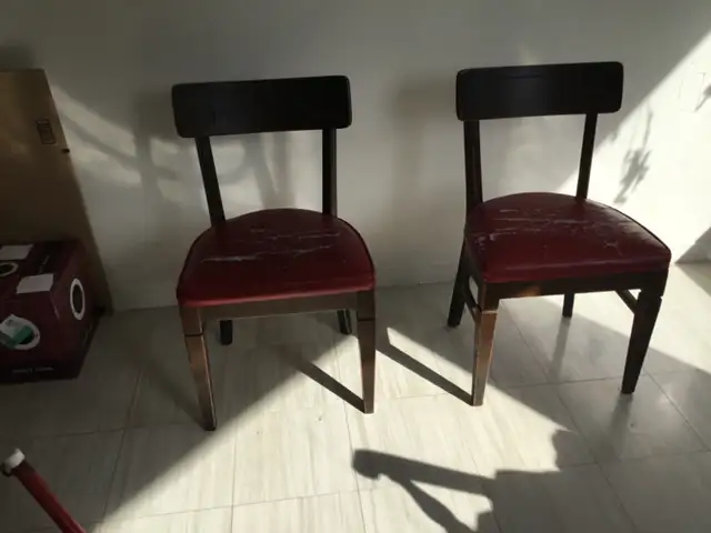 Wooden vinyl seat dining chairs in Chairs & Recliners in Kingston - Image 2