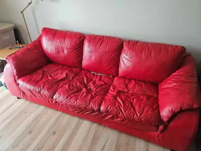 Leather sofa & chair set, View more