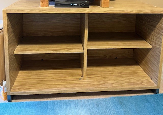 solid wood shelf unit 4 ft. wide, like new $10 in Bookcases & Shelving Units in Edmonton