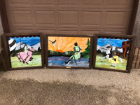 Stained glass Medieval Knights Horseback picture window art