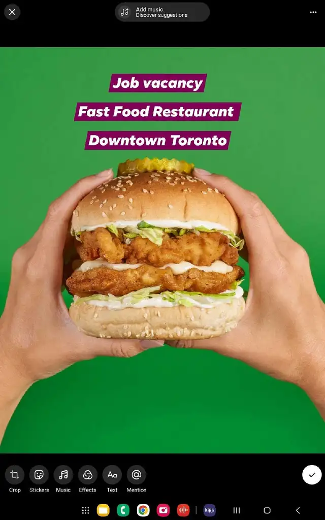 job vacancy Fastfood Restaurant