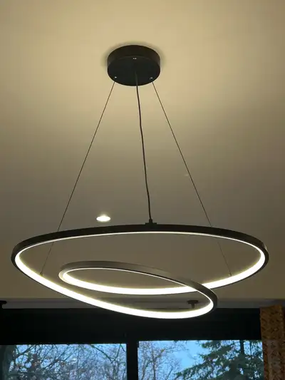 Modern double-ring LED halo chandelier , View more