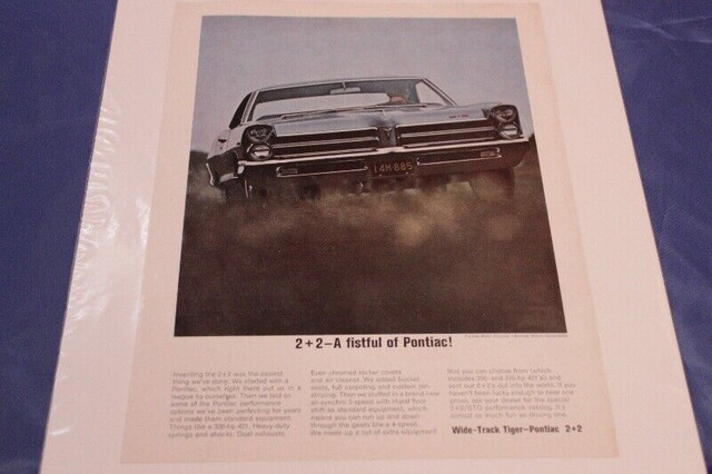 1965 Pontiac 2 + 2 Original Ad in Arts & Collectibles in Calgary