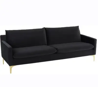 Black Velvet Sofa, View more
