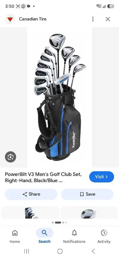 Powerbuilt right hand men's clubs, View more