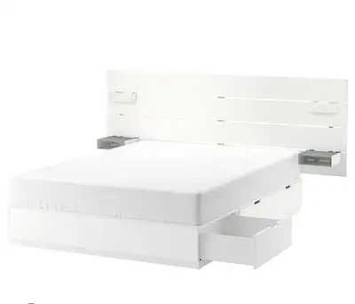 IKEA Nordli Queen bed frame with drawers and headboard, View more