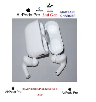 Apple Genuine AirPods Pro 2nd Gen Headphones MagSafe Case, View more
