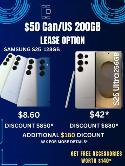 Discover incredible mobile phone plan deals featuring the Samsung S25 128GB and S25 Ultra 256GB! Get...