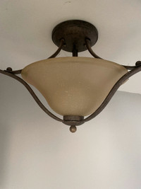 Semi-flush mount rustic ceiling light