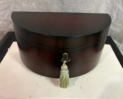 Bombay Company Mahogany Half Moon Jewelry Box With Key, View more