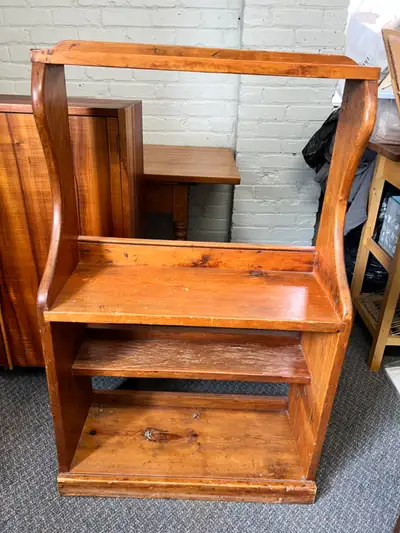 Solid Pine Milk Stand / Rustic Open Shelf – Farmhouse Style, View more