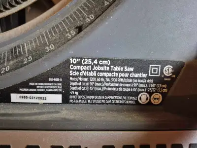 This is a Maximum 10-inch compact jobsite table saw, perfect for small projects or job sites where s...