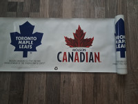 Toronto Maple Leafs and Molson Canadian banner.