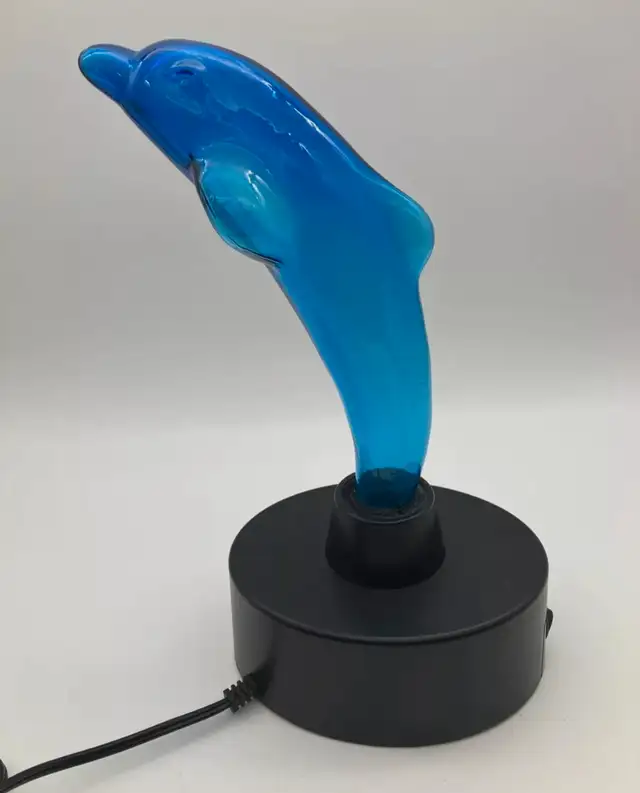 Lumisource Electric Blue Glass Dolphin Plasma Lightning Lamp in Indoor Lighting & Fans in Edmonton - Image 7