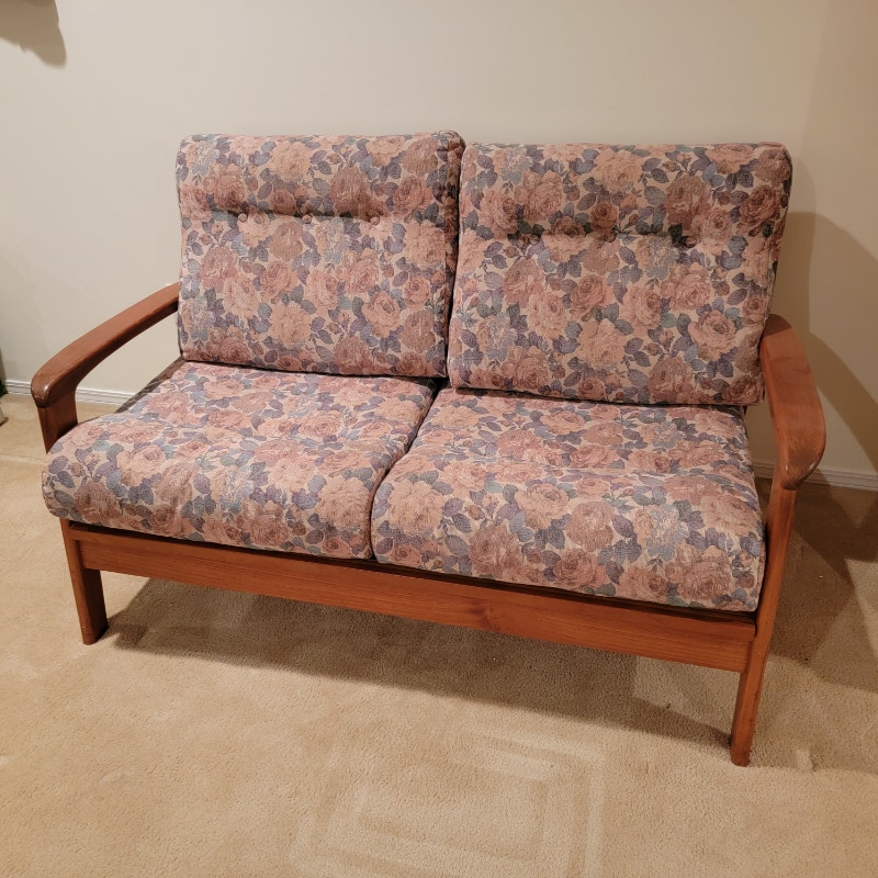 ⭐ Beautiful Vintage Mid Century Modern MCM Teak Loveseat Sofa Couches