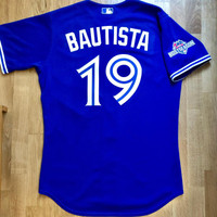 NEW Sz 44 Majestic Authentic Bautista 2015 PS Blue Jays Jersey